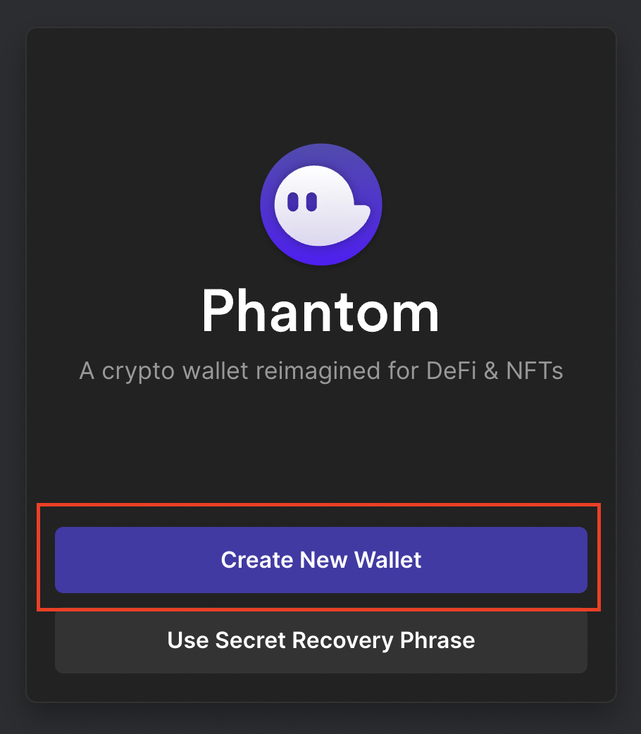 Create New Wallet in Phantom Wallet